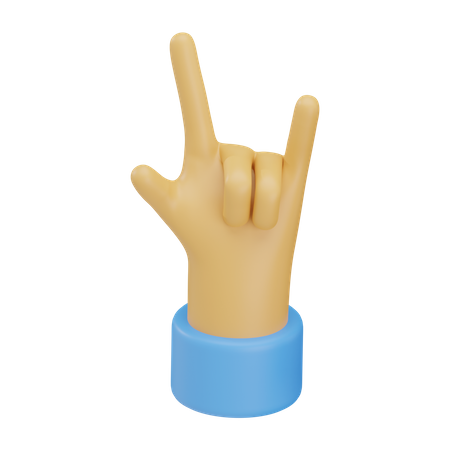 Gesto de la mano de rock n' roll  3D Icon