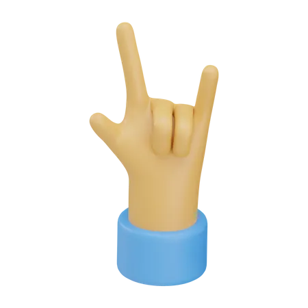 Gesto de la mano de rock n' roll  3D Icon