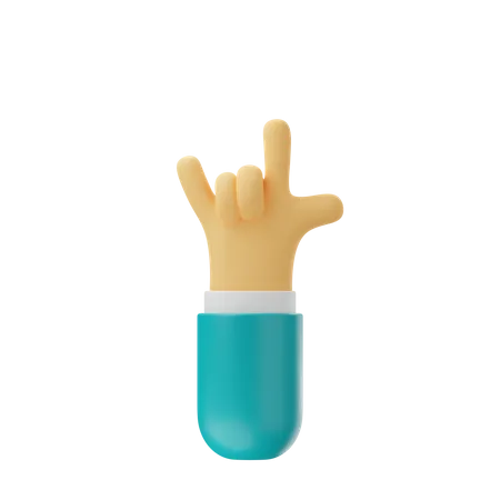 Gesto de la mano de rock n roll  3D Icon