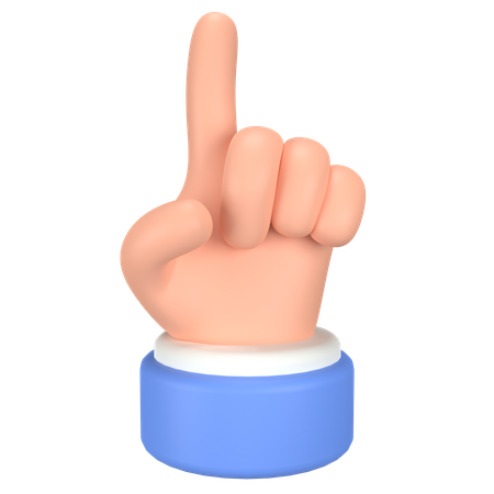 Gesto de mano con signo de un dedo  3D Icon