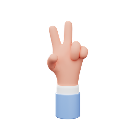 Gesto de la mano del signo de la paz  3D Illustration