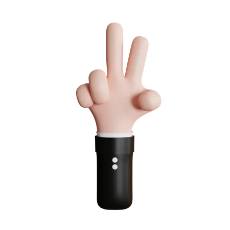 Gesto de la mano del signo de la paz  3D Icon