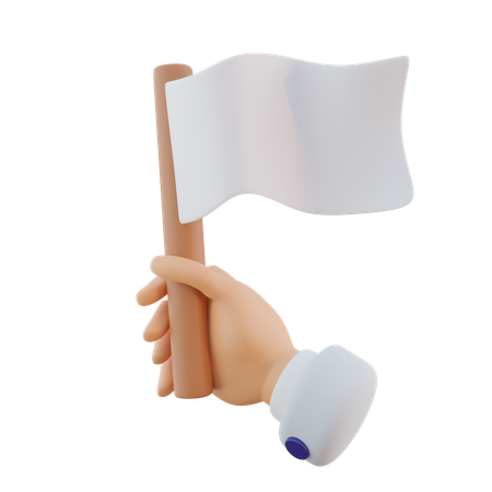 Gesto de mano sosteniendo bandera blanca  3D Icon