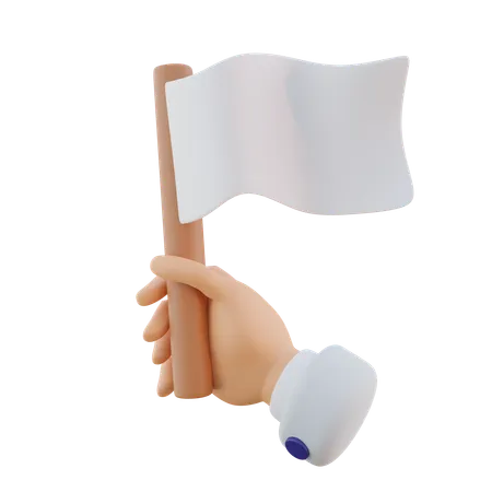Gesto de mano sosteniendo bandera blanca  3D Icon