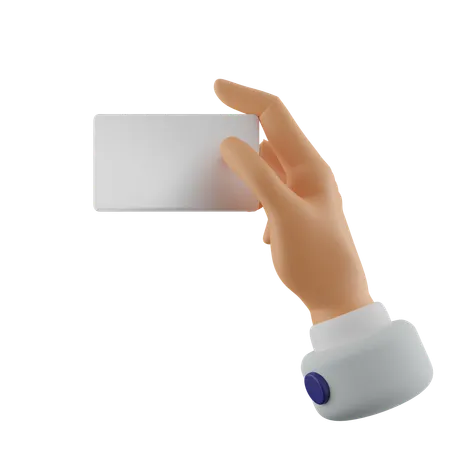 Gesto de la mano sosteniendo una tarjeta de presentación en blanco  3D Icon