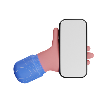 Gesto de mano sosteniendo el teléfono  3D Illustration
