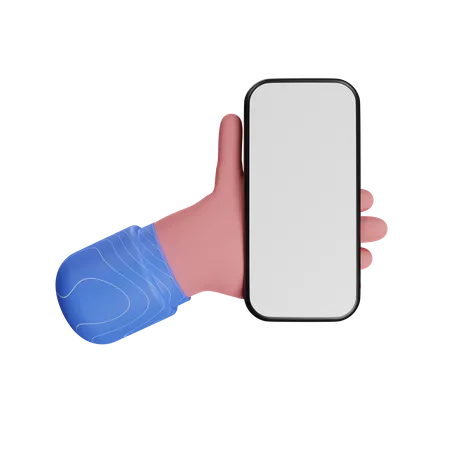 Gesto de mano sosteniendo el teléfono  3D Illustration