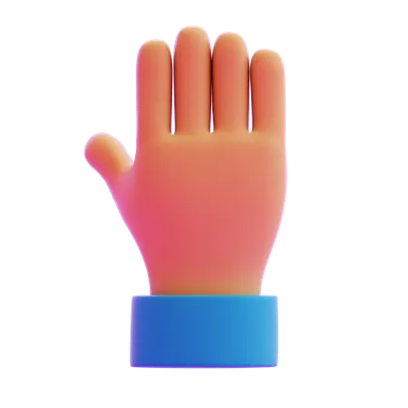 Gesto de mano levantada hacia atrás  3D Icon