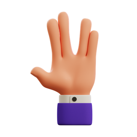 Gesto de la mano vulcana  3D Icon