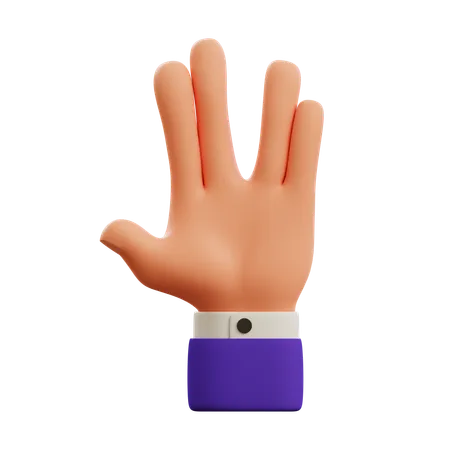 Gesto de la mano vulcana  3D Icon