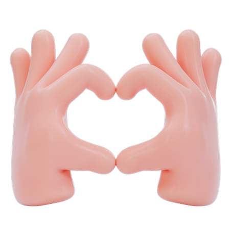 Gesto de la mano del corazón  3D Icon