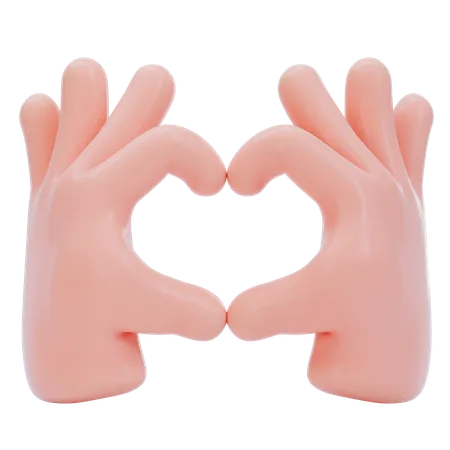 Gesto de la mano del corazón  3D Icon