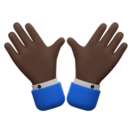 Ambas Manos Abiertas Hacia El Espectador Con Todos Los Dedos Separados 3D Icon