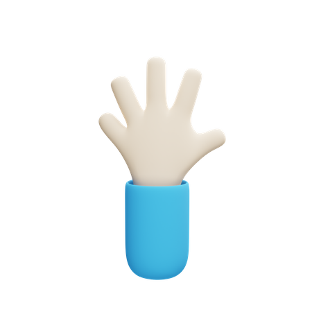 Gesto de mão aberta  3D Icon