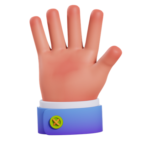 Gesto de mão aberta  3D Icon