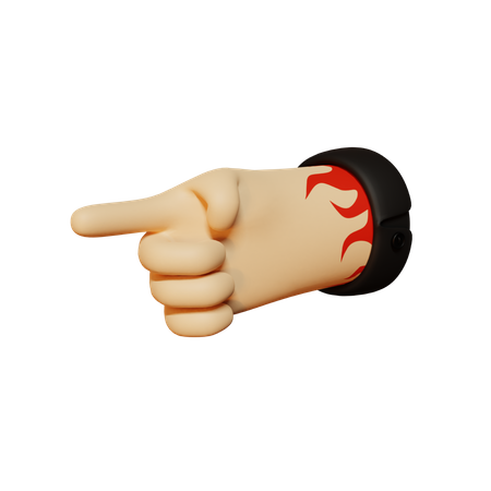 Gesto de mão apontando  3D Icon