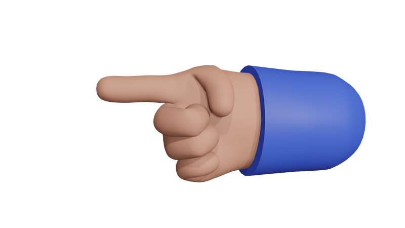 Gesto de mão apontando  3D Icon