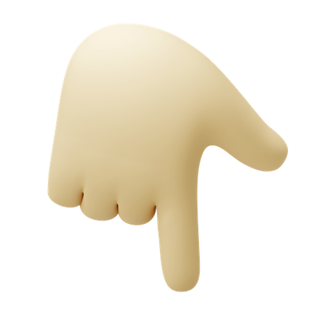 Gesto de mão apontando para baixo  3D Icon