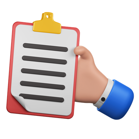 Gesto de mão com área de transferência  3D Icon