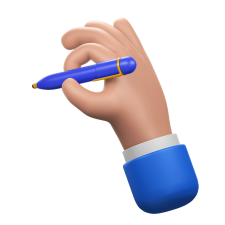 Gesto de mão com caneta esferográfica  3D Icon