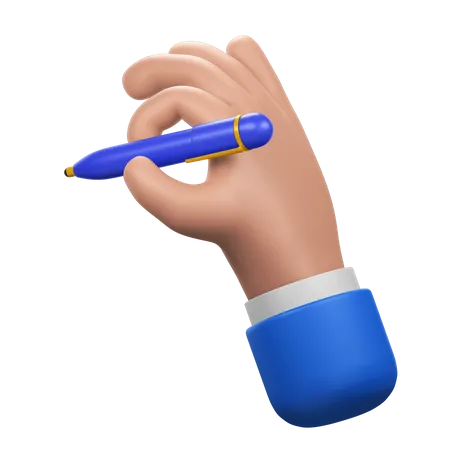 Gesto de mão com caneta esferográfica  3D Icon