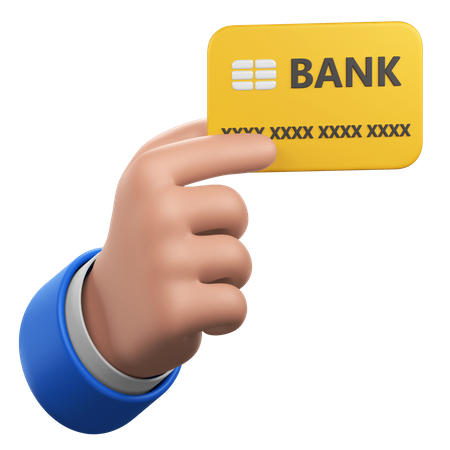 Gesto de mão com cartão bancário  3D Icon
