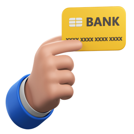 Gesto de mão com cartão bancário  3D Icon