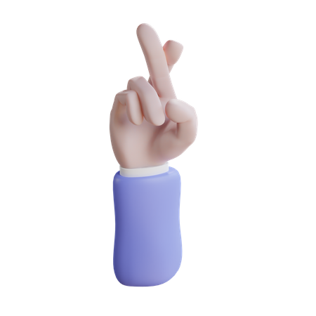 Gesto de mão com dedo cruzado  3D Icon