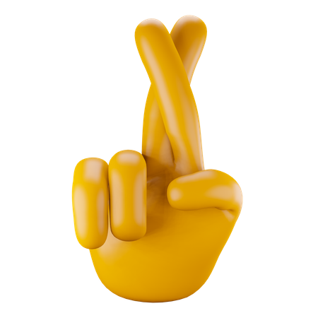 Gesto de mão com dedo cruzado  3D Icon