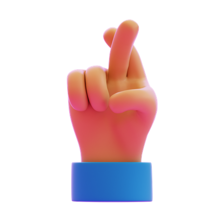 Gesto de mão com dedo cruzado  3D Icon