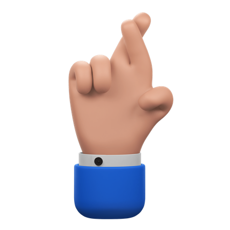 Gesto de mão com dedos cruzados  3D Icon