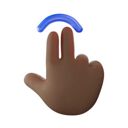 Gesto de mão com toque de dois dedos  3D Illustration