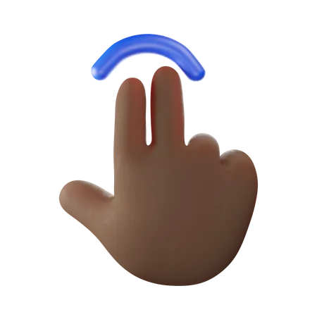 Gesto de mão com toque de dois dedos  3D Illustration