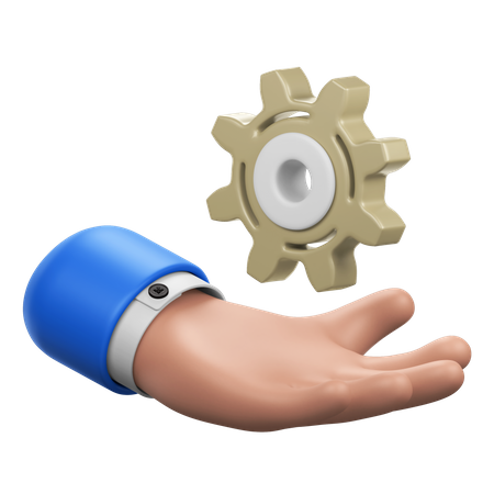 Gesto de mão com equipamento acima  3D Icon
