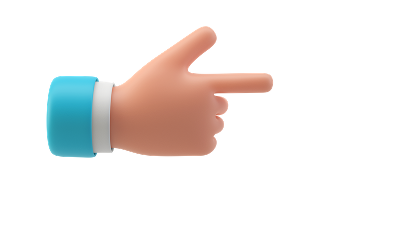 Gesto de mão com o dedo na direção certa  3D Icon