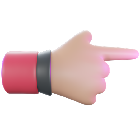 Gesto de mão com o dedo na direção certa  3D Icon