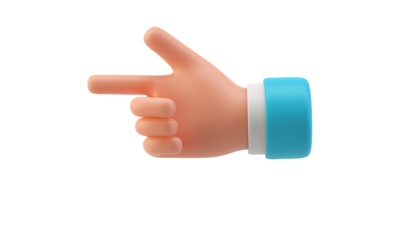 Gesto de mão com o dedo na direção esquerda  3D Icon