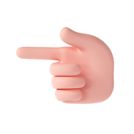 Gesto de mão com o dedo na direção esquerda  3D Icon