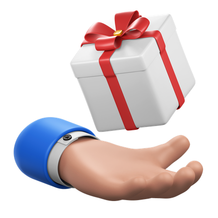 Gesto de mão com presente  3D Icon