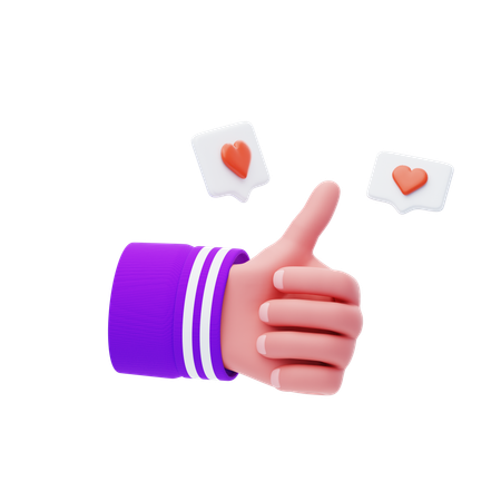 Gesto de mão de bom feedback  3D Icon