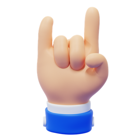 Gesto de mão de chifres  3D Icon