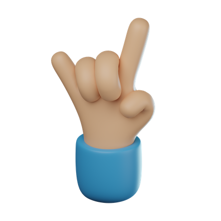 Gesto de mão de chifres  3D Icon