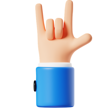 Gesto de mão metálica  3D Icon