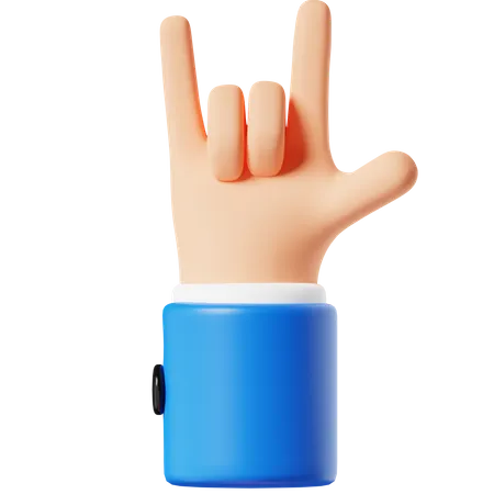 Gesto de mão metálica  3D Icon