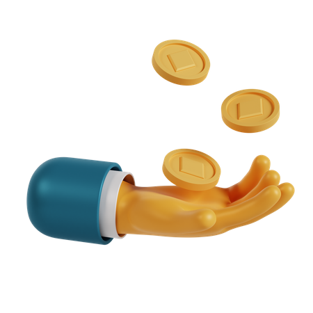 Gesto de mão de moedas  3D Icon