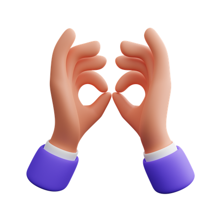 Gesto de mão de óculos  3D Icon