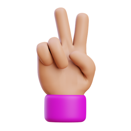 Gesto de paz com a mão  3D Icon