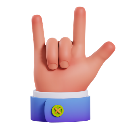 Gesto de mão de pedra  3D Icon