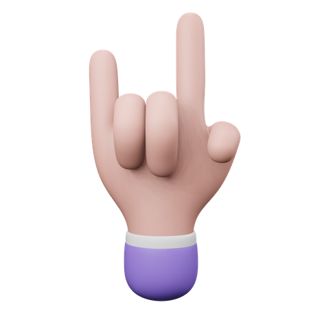 Gesto de mão de pedra  3D Icon