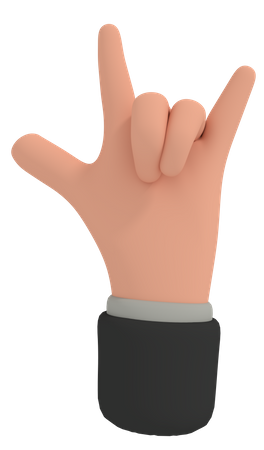 Gesto de mão de pedra  3D Icon